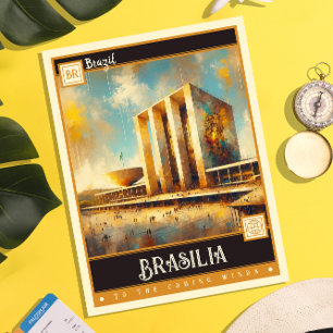 Brasília, Brazilië    schilderij Briefkaart