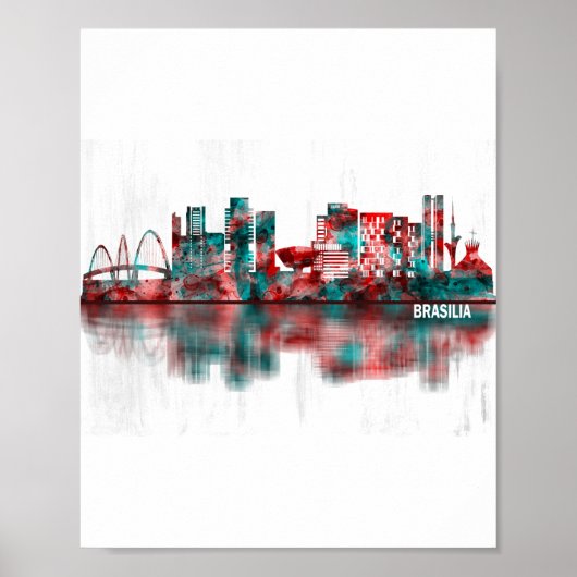 Brasilia Brazilië Skyline Poster (Voorkant)