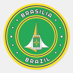 Brasilia Coat of Arms-Brazilië Ronde Sticker