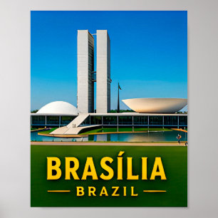 Brasília Moderne Architectuur en Braziliaans Visio Poster