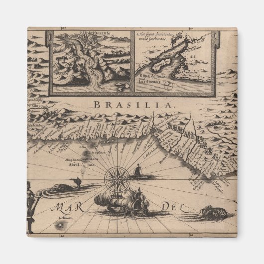 Brasilia, Reys-Boeck (1624) Magneet (Voorkant)