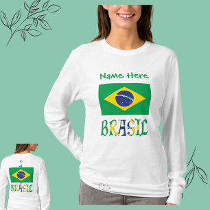 Brasilië Vlag van Brazilië Groen Persoonlijk  T-shirt