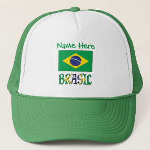 Brasilië Vlag van Brazilië Groene Gepersonaliseerd Trucker Pet