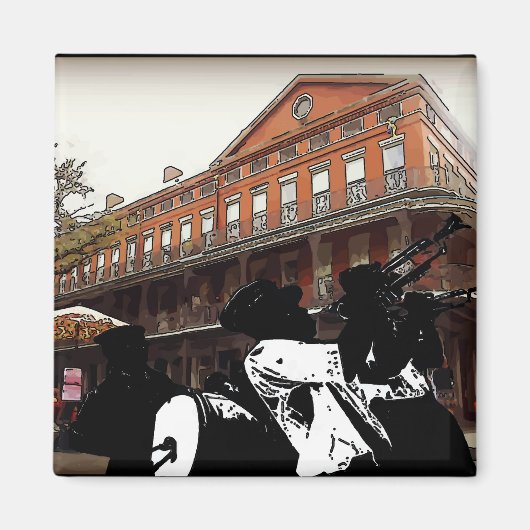 Brass Band French Quarter New Orleans Magneet (Voorkant)