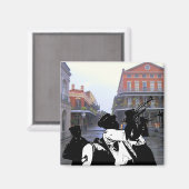 Brass Band French Quarter New Orleans Magneet (Voorkant / Achterkant)