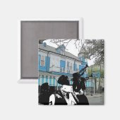 Brass Band in Restaurant New Orleans Magneet (Voorkant / Achterkant)