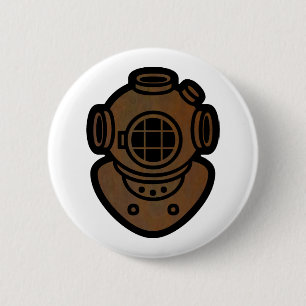 Brass Diving Helmet Ronde Button 5,7 Cm