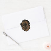 Brass Diving Helmet Ronde Sticker (Envelop)