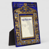 Brass Edwardian Lijst op Blauw - Gepersonaliseerd Fotoplaat (Zijkant)