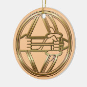 Brass en Copper Sagittarius Keramisch Ornament (Links)