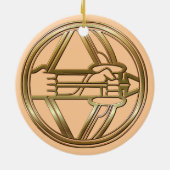 Brass en Copper Sagittarius Keramisch Ornament (Achterkant)