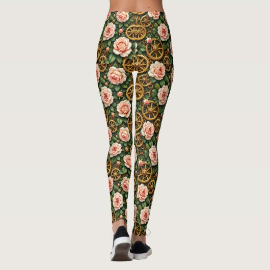 Brass Gears and Roses Leggings (Achterkant)