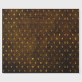 brass Gold Damask Grunge gestructureerd Scripted Cadeaupapier (Vlak)