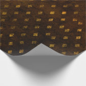 brass Gold Damask Grunge gestructureerd Scripted Cadeaupapier (Hoek)