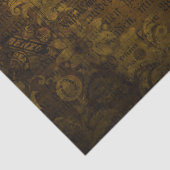  Brass Gold Grunge Damask Script Tissuepapier (Detail)