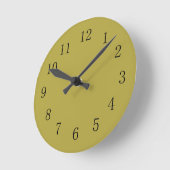 Brass Green Earth Tone Color Wall Clock Ronde Klok (Hoek)