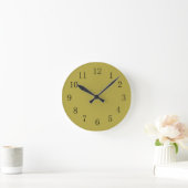 Brass Green Earth Tone Color Wall Clock Ronde Klok (Huis)