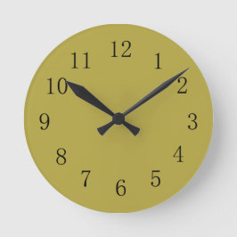 Brass Green Earth Tone Color Wall Clock Ronde Klok