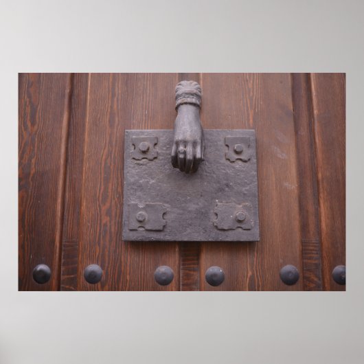 Brass hand door knocker Poster (Voorkant)