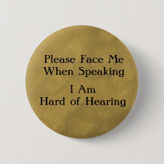 Brass Hard Hearing Button (Voorkant)