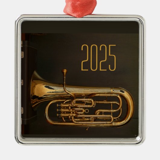 Brass Horn kerstversiering Metalen Ornament (Voorkant)