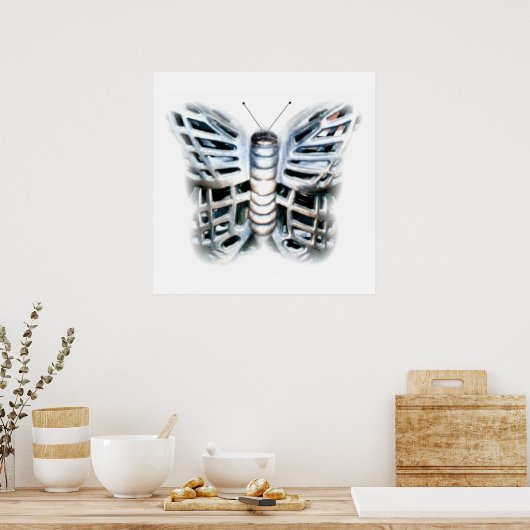 Brass Iron Butterfly Poster (Keuken)