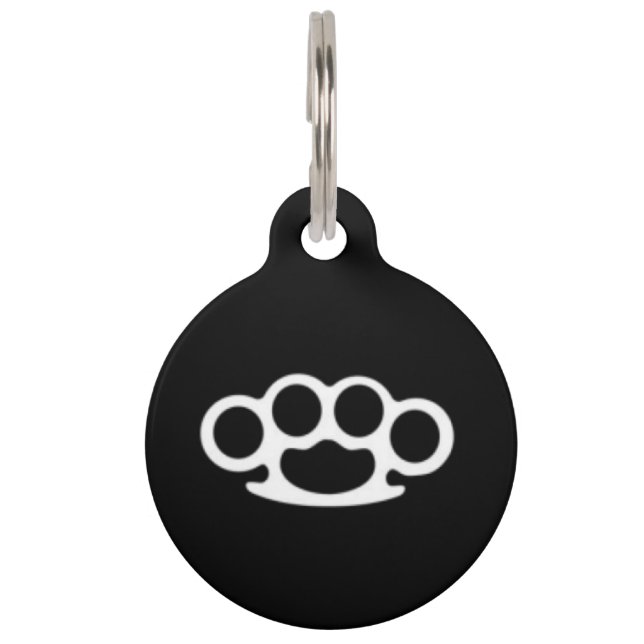 Brass Knuckle Pet ID Tag Huisdierpenning (Voorkant)