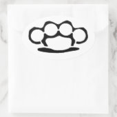 Brass Knuckles Ovale Sticker (Tas)