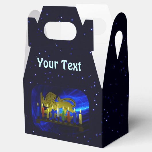 Brass Lion Menorah Bedankdoosjes (Geopend)