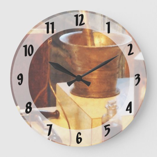 Brass Mortar en Pestle Grote Klok (Voorkant)