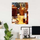 Brass Mortar en Pestle Poster (Thuiskantoor)