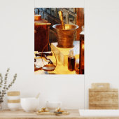 Brass Mortar en Pestle Poster (Keuken)