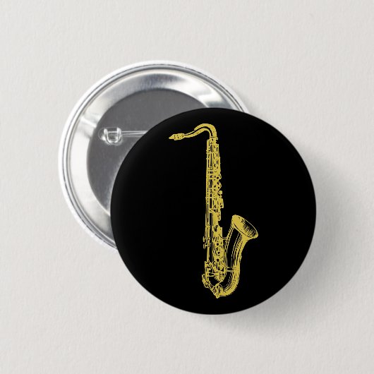 Brass Sax Ronde Button 5,7 Cm (Voorkant /achterkant)