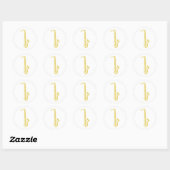 Brass Sax Ronde Sticker (Vel)