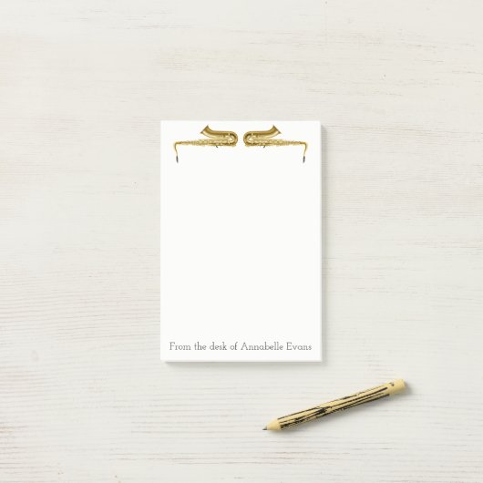 Brass Saxophones personaliseren Post-it® Notes (Op bureau)