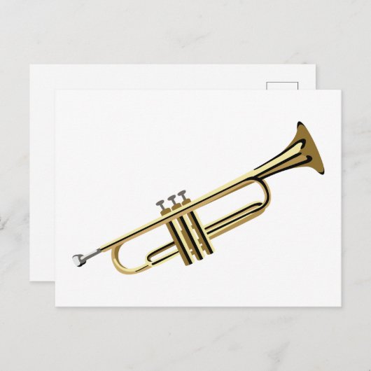 Brass Trumpet Briefkaart (Voorkant / Achterkant)