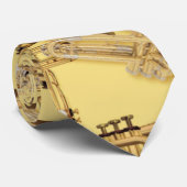 Brass Trumpet Patroon Stropdas (Opgerold)