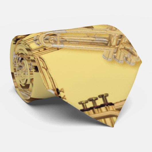 Brass Trumpet Patroon Stropdas (Opgerold)