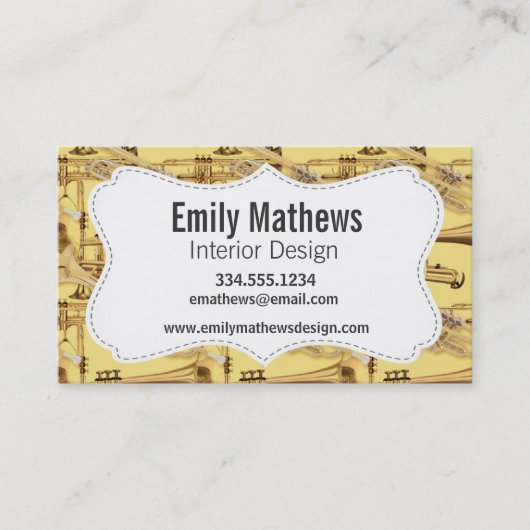 Brass Trumpet Patroon Visitekaartje (Voorkant)