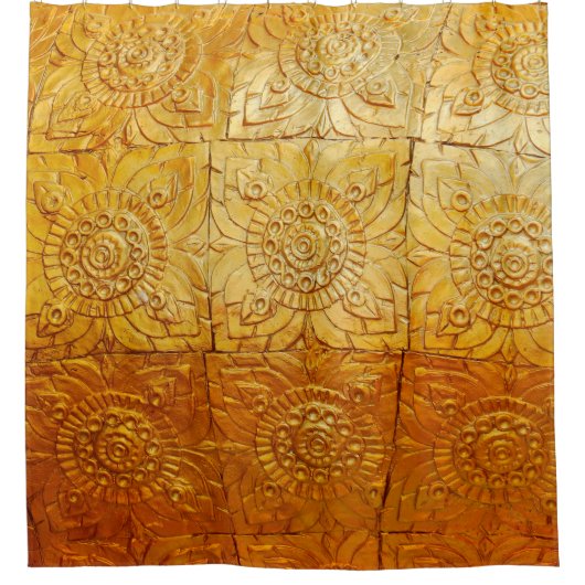 Brass vierkant met patternatief, kunst, grafisch d douchegordijn (Voorkant)