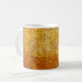 Brass vierkant met patternatief, kunst, grafisch d koffiemok (Voorkant links)