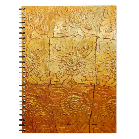 Brass vierkant met patternatief, kunst, grafisch d notitieboek (Voorkant)