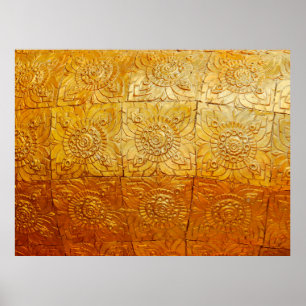 Brass vierkant met patternatief, kunst, grafisch d poster