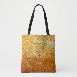 Brass vierkant met patternatief, kunst, grafisch d tote bag