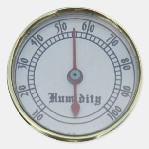 Brass Vochtigheidsmeter Ronde Sticker