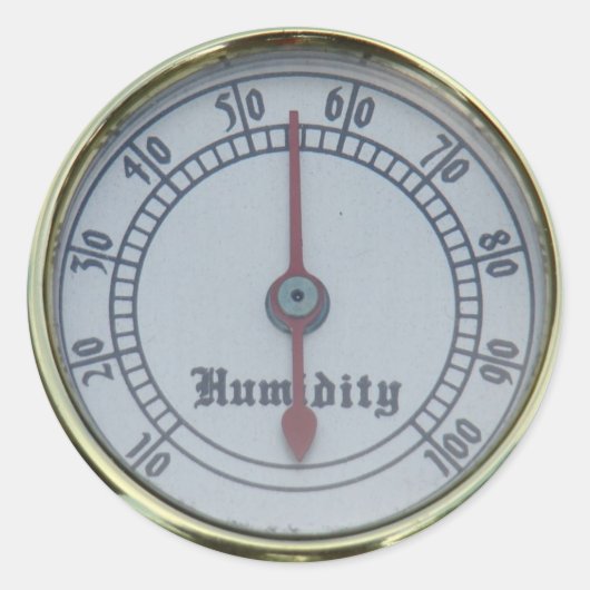 Brass Vochtigheidsmeter Ronde Sticker (Voorkant)