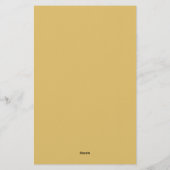 Brass Yellow Minimalist Plain Modern Aesthetic Briefpapier (Achterkant)