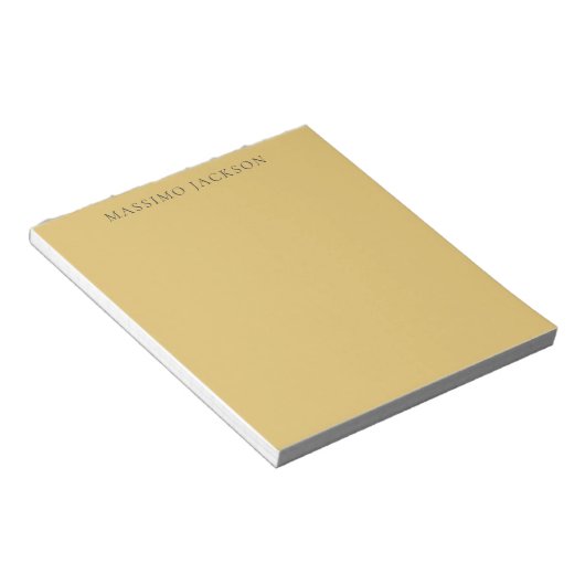 Brass Yellow Minimalist Plain Modern Aesthetic Notitieblok (Schuin)