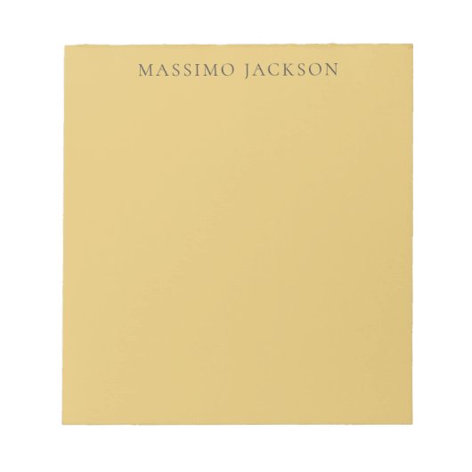 Brass Yellow Minimalist Plain Modern Aesthetic Notitieblok (Voorkant)