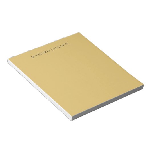 Brass Yellow Minimalist Plain Modern Aesthetic Notitieblok (Schuin)